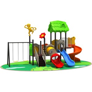 Parque Infantil Comercial para Niños al Aire Libre con Temática de Animales, Juego de Jardín con Tobogán de Tubo, Tobogán en Espiral y Tobogán Doble - Product Image 3