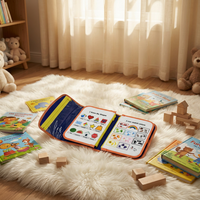 Livre sensoriel Montessori en feutre, livre silencieux, éducation précoce, livre d'autocollants magiques réutilisables pour les tout-petits, cadeaux