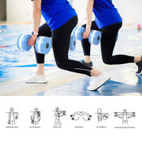 Aérobic aquatique Exercice Fitness Haltères à eau Ensemble d'haltères Aqua Dumbbell EVA Float Barbell pour piscine