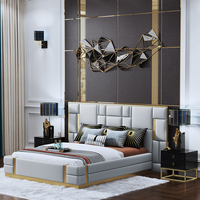 Meubles de luxe lit King/Queen Size, couvre-tête en cuir, Style français, article de luxe, pour chambre à coucher