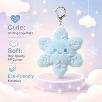 Porte-clés personnalisés en peluche flocons de neige de Noël avec logo sur mesure, animaux en peluche mignons, jouets en peluche, porte-clés flocons de neige