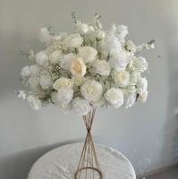 J-FB141 Vente en gros de boules de fleurs artificielles, centre de table en fleurs de soie rouges, boule de fleurs de 70 cm, décoration de table de mariage