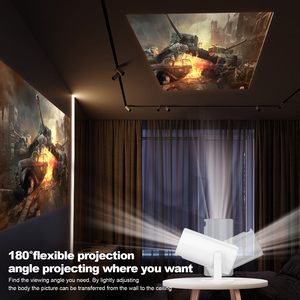 Projecteur de cinéma maison portable, faible bruit 25 dB, mise au point automatique 180° °   Projection au plafond, système d'exploitation Android 11, prend en charge NF/<span class=keywords><strong>YT</strong></span> - Product Image 5