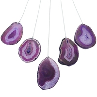 Carillon éolien à 7 chakras en pierre dégringolée pour la décoration Carillon éolien en cristal naturel Agate en tranches pendentif pour décoration