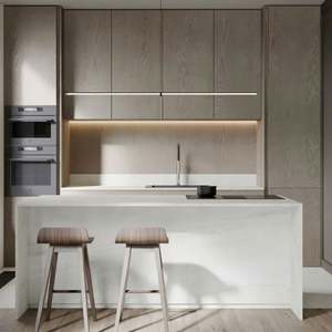 קל עיצובים פולימר מטבח ארון דלתות ומגירה חזיתות עם נסתרת מטבח ארון ידית מודרני מחורץ מטבח ארון - Product Image 4