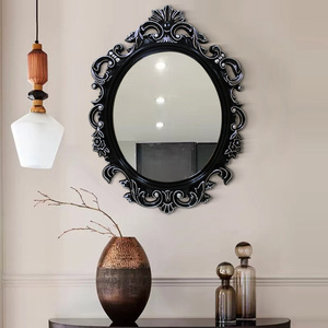 New French-vintage Carved Oval Wall-mounted Bathroom Vanity <strong>Mirror</strong> D&eacute;cor Panel Large Small Full Length <strong>Moroccan</strong> <strong>Style</strong> - Product Image 3