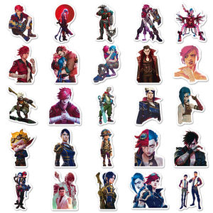 50 autocollants décoratifs de style cyberpunk en provenance directe d'usine : autocollants sur le thème des personnages Arcane pour skateboards, motos et casques - Product Image 4