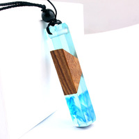 Colliers pendentifs en bois époxy faits à la main transparents pour femmes collier ras du cou en résine transparente mariage bijoux de mariée