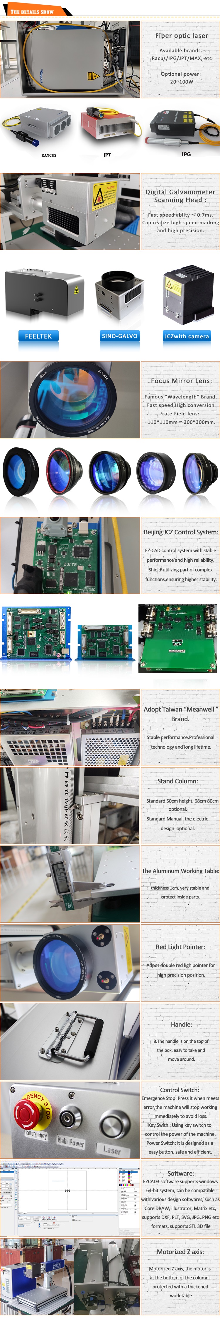 Best 2.5D fiber laser engraving machine 30w 50w 60w 100w with motorized z axis for 3D engraving of coins medals