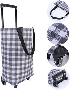 Nhỏ ráp mua sắm giỏ hàng với bánh xe gấp di động không thấm nước cán mua sắm túi xe đẩy Tote Túi giỏ hàng - Product Image 4