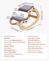 Chaise à genoux ergonomique HEXU, structure en bois massif, hauteur réglable, coussins en mousse épaisse, sans accoudoirs, inclinable, pour la maison, le bureau, la méditation