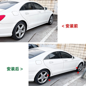 Mercedes-Benz Side Skirts Carbon Fiber Texture ABS For CLS C218 X218 AMG Line 2011-2017 - Product Image 4