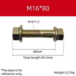 อะไหล่รถบรรทุกคุณภาพสูง สลักเกลียวเกลียวครึ่งและเกลียวเต็ม M16 ขนาด M16*90 M16*120 ใช้ได้กับรถบรรทุกและรถพ่วง - Product Image 2