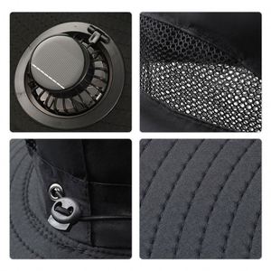 Sombrero de Ala Ancha con Ventilador Solar para Protección Solar al Aire Libre, Pesca y Senderismo, Regalo Ideal para el Día del Padre - Product Image 2