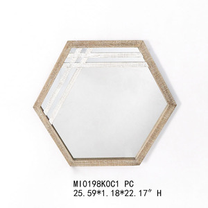 Trang trí treo tường gương với khung gỗ tự nhiên và gắn khung treo hình lục giác tường gương - Product Image 4