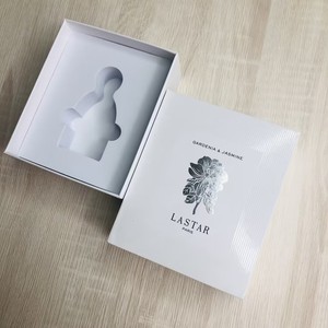 Custom White Rigid Perfume <b>Boxes</b> with Silver Foil Print - Luxury Perfume Packaging <b>Boxes</b> with Custom Foam Insert Gift <b>Boxes</b> - Product Image 1