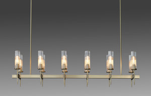 YH Nordic Simple Solid Brass Reeded Borosilicate Glass Indoor Living <strong>Bedroom</strong> Gold Antique Led <strong>Chandelier</strong> Pendant Ceiling <strong>Light</strong> - Product Image 5