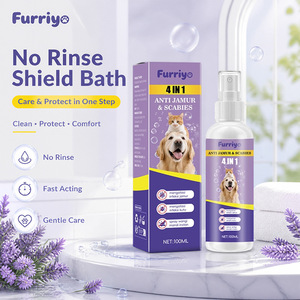 Spray de bain protecteur sans rinçage FURRIYO pour animaux de compagnie, prévention des puces et des poux, lavage sans rinçage 4-en-1 - Product Image 2