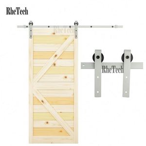 WEKIS Heavy-Duty 6.6ft/2m I-Shape Barn Door Hardware Kit Single Double Track Bypass <b>Bracket</b> Industrial Steel 120KG Capacity - Product Image 1