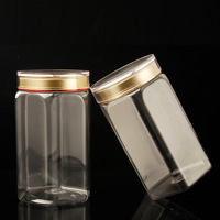 Bouteille PET scellée hexagonale irrégulière de 40 onces avec bouchon double couche pour curcumine, tranches de cerf vert mandarine, herbes chinoises