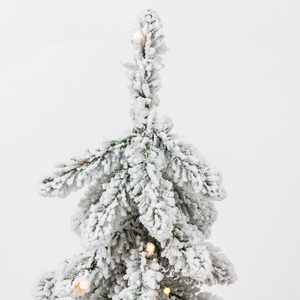 Noël décoration de la maison fournitures dessus De Table bambou en pot neige tombant arbre De noël avec lumière Lampara Arbol De Navidad - Product Image 3