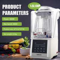 Lohas High Speed Heavy Duty Vacuüm Blender Commerciële Elektrische Mixer Grinder Smoothie Maker Fruit Juicer Keukenapparatuur