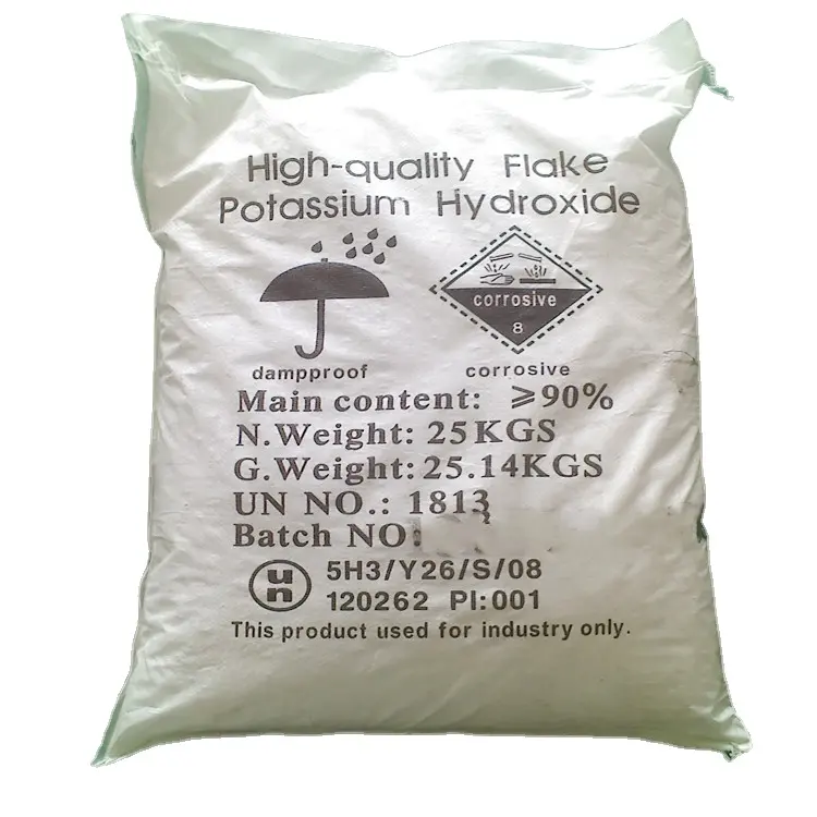 fertilizer grade Flakes 90% koh Potassium Hydroxide Caustic Potash White with Reach Certificate as No 1310-58-3