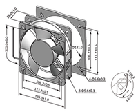 Ventilateur axial à roulement à billes 13538 5,5 pouces 110V 220V AC 135x135x38mm, ventilateur de refroidissement AC à haut débit d'air (CFM) pour équipement de traitement thermique