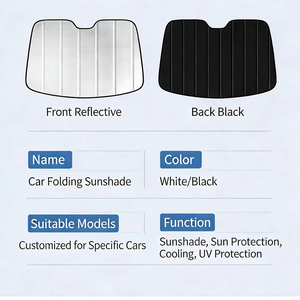 Pare-soleil pliable pour pare-brise de voiture, réfléchissant, pour bloquer les rayons UV et la chaleur du soleil, garde le véhicule au frais - Product Image 1