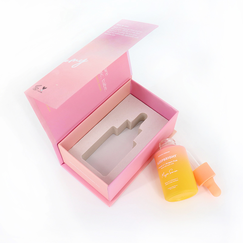 30ml Flat Shoulder Essential Serum Dropper Bottle Frosted Glass With Gift Box Packaging