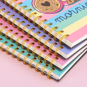 A4 A5 School Custom Planner Printing Note Book Hardcover Bound Journal Spiral Notebooks For Gift