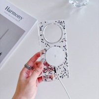 Coque de téléphone magnétique transparente avec paillettes et sequins en époxy pour Redmi A3 13 4G 13C 5G, compatible avec la charge sans fil, antichoc, brillante, style girly