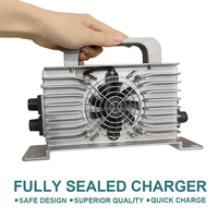 Chargeur de batterie LiFePO4 Li-ion pour moto et VTT Longrun Q2-1500 noir argenté à refroidissement par air 48V 72V