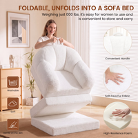 Canapé-lit pliable en tissu de luxe léger pour petits appartements - Fonction couchage - Idéal pour le bureau - Conception adaptée aux balcons