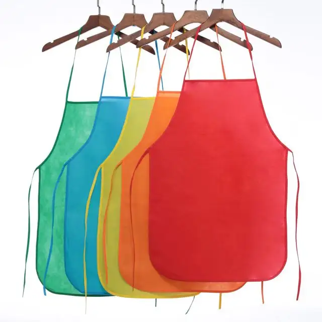 Factory direct selling OEM Customized Anti dirty disposable apron Non-woven kids cooking Apron Children draw apron