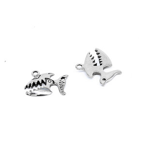 Yunnique – pendentif poisson piranha en acier inoxydable, pour la fabrication de bracelets, forme irrégulière, accessoires de bijoux GZY-PJ0177 - Product Image 5