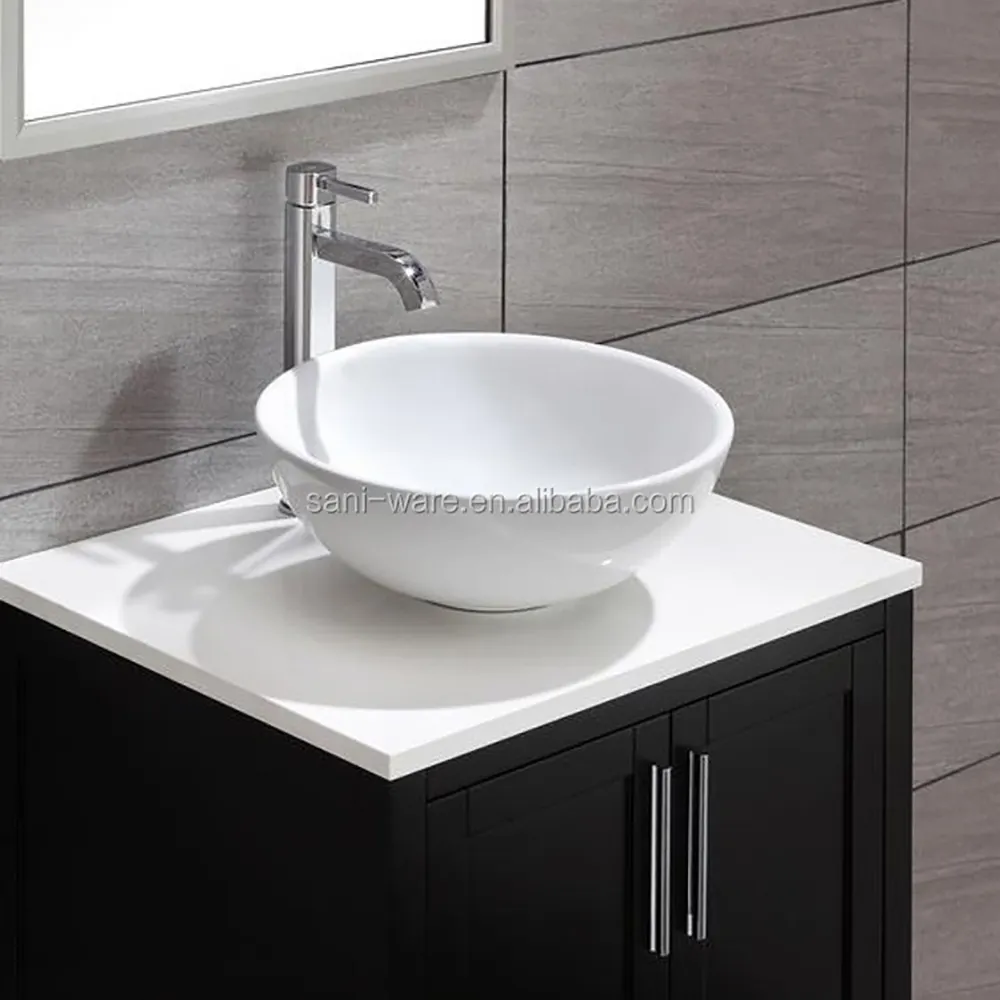 Modern White Bathroom Vessel Sink Countertop Washbasin Ceramic Art Hand Wash Basin