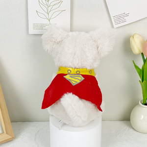 Wholesale Supermaned Dog <b>Soft</b> Plush <b>Stuffed</b> PP Cotton Filled Washed Technique Stress Relief for Weddings - Product Image 3