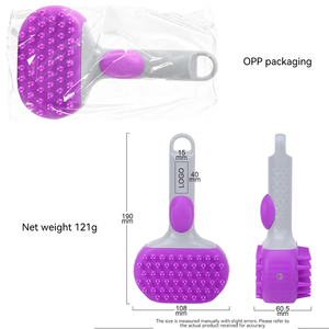 Double-Sided Silicone Pet <b>Bath</b> <b>Brush</b> Sustainable <b>Dog</b> & Cat Hair Removal Product for Cleaning and Grooming - Product Image 2