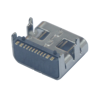 Connecteur USB Type C sur circuit imprimé, 16 broches DIP SMT, prise femelle, port de charge, en plastique surélevé