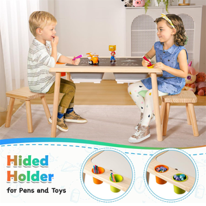 Bàn chơi cảm giác cho trẻ em, bàn vẽ tranh trong nhà, bàn hoạt động cảm giác bằng gỗ cho trẻ mới biết đi - Product Image 3