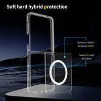 Coque arrière magnétique transparente 2MM pour Motorola Razr Ultra Plus 2025 2024 2023 Etuis de protection anti-rayures et anti-chocs pour téléphone