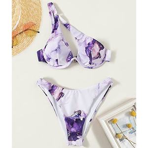 ชุดว่ายน้ำผู้หญิงไซส์พลัสแบบ 2 ชิ้น ทำมือ ระบายอากาศได้ดี บิกินี่หรูหรา ดีไซน์เว้า โชว์สัดส่วน ลดราคา - Product Image 3