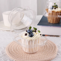 Boîte d'emballage en plastique transparente cylindrique jetable pour cupcake et tarte aux œufs, épaissie, blister, 1/2 tasse, gobelet Mafen