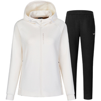 Ensemble de survêtements en coton à capuche et cordon de serrage pour femmes grandes tailles, respirant, écologique, coupe-vent, imprimé, pour l'extérieur, collection printemps