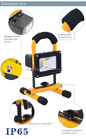 20W 220V LED Rechargeable Projecteur Portable Réflecteur Extérieur IP65 Étanche Travail Lumière Projecteur Projecteur Lumière Du Jour 6500K