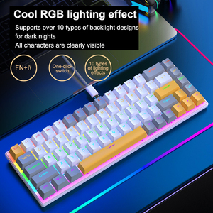 Bàn phím cơ tiếng Tây Ban Nha có đèn nền RGB Bàn phím chơi game có dây USB <span class=keywords><strong>68</strong></span> phím cho máy tính xách tay PC - Product Image 2