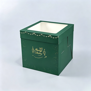 Caja de Regalo Navideña Blanca Cuadrada Rígida con Diseño de Estrellas y Adornos con Impresión UV para Empaque Festivo - Product Image 2