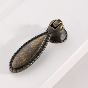 Poignée de tirage en bronze antique en forme de goutte d'eau, boutons de tiroir vintage, quincaillerie de meubles rétro en alliage de zinc, poignées de meuble - Product Image 3