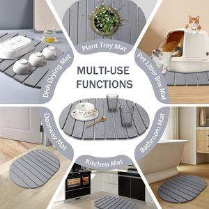 Tapis de séchage pour vaisselle en pierre de forme ronde, grand format, résistant à la moisissure, pliable, en diatomite organique pour comptoir de cuisine - Product Image 6
